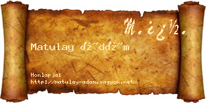Matulay Ádám névjegykártya
